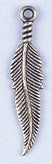 Pendant Feather 40mm Antique Silver