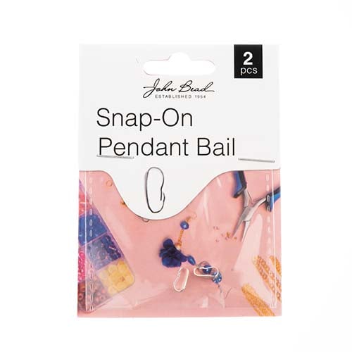 Must Have Findings - Snap-On Pendant Bail 9mm Silver 2pcs