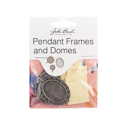Must Have Findings - Oval Pendant Frame 30x38mm Antique Silver 3pcs