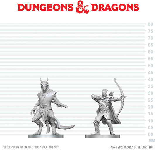 DND UNPAINTED MINIS WV29 ELF RANGER & DRAGONBORN MONK