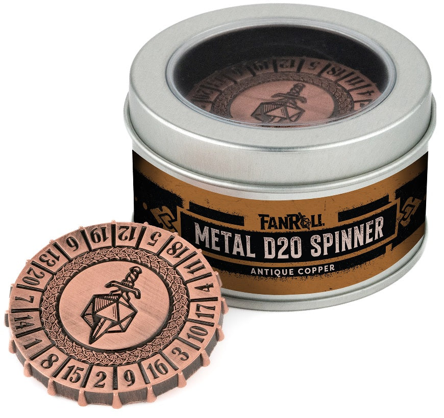 METAL SPINNER D20 ANTIQUE COPPER