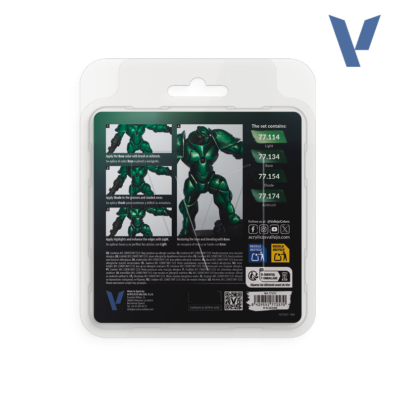 VALLEJO: TRUE METALLIC METAL DUSKEN GREEN PAINT SET