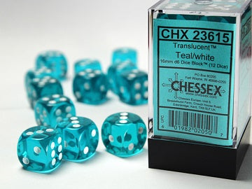 TRANSLUCENT 12D6 TEAL/WHITE 16MM
