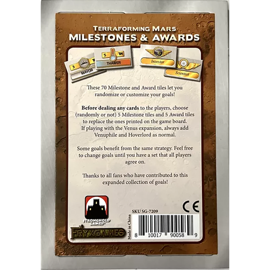 TERRAFORMING MARS: MILESTONES AND AWARDS