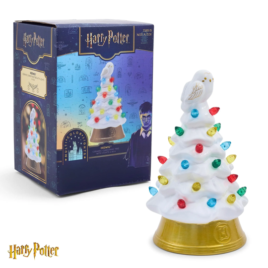 HOLIDAY LIGHT UP CERAMIC CHRISTMAS TREE 6” HARRY POTTER HEDWIG