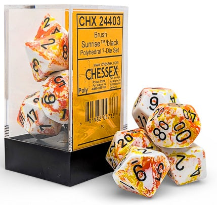 BRUSH 7-DIE SET POLYHEDRAL SUNRISE/BLACK