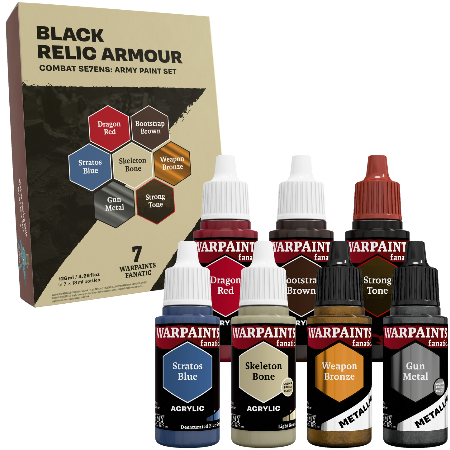 COMBAT SE7ENS: BLACK RELIC ARMOUR PAINT SET