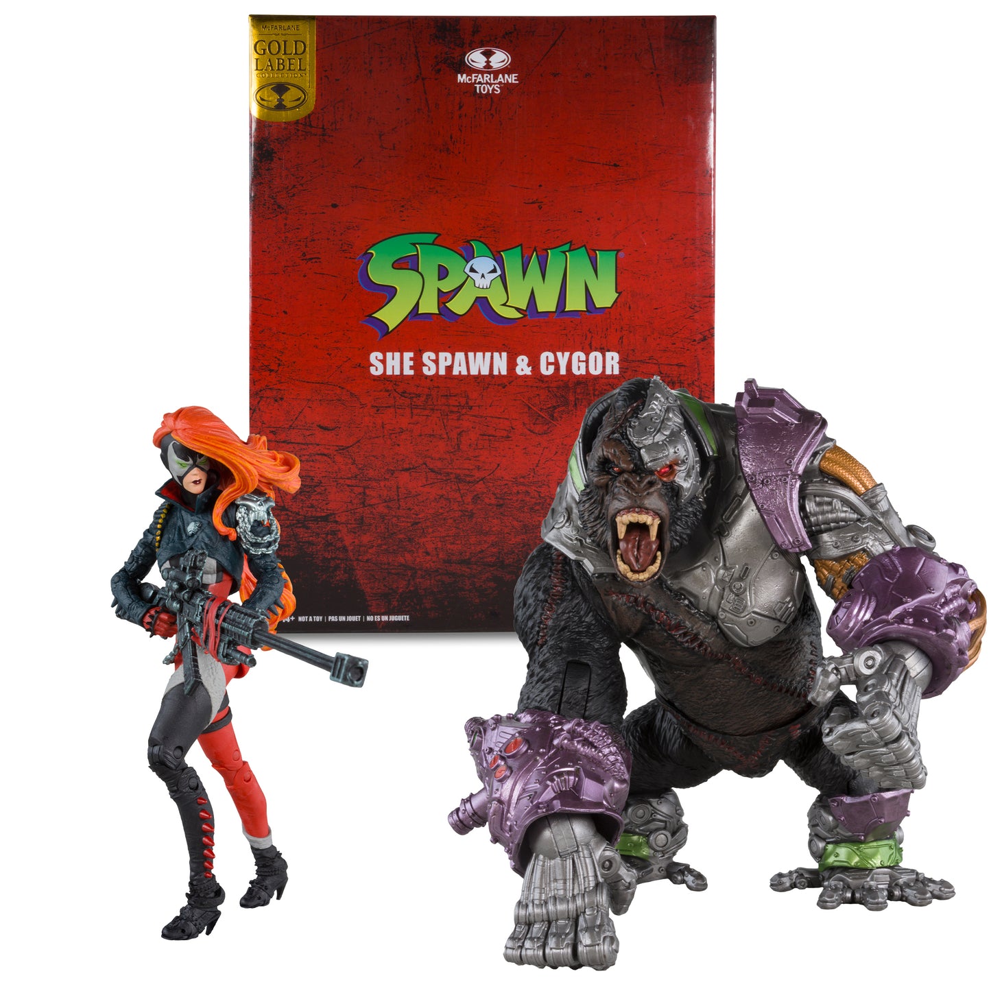 SPAWN 7IN WITH MEGAFIG 2PK - SHE SPAWN/CYBORG GL