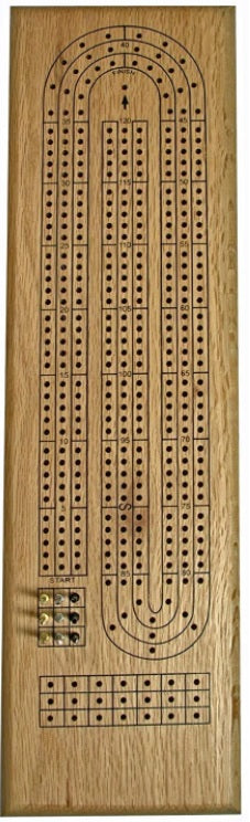 CRIBBAGE: 3 TRACK OAK (24)