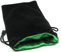 Koplow  DICE BAG - SATIN-LINED: LARGE BLACK/GREEN