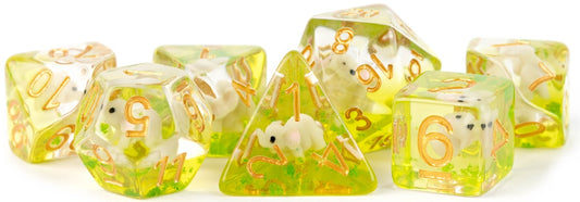 RESIN 7 DICE SET ELEPHANT INCLUSION 16MM
