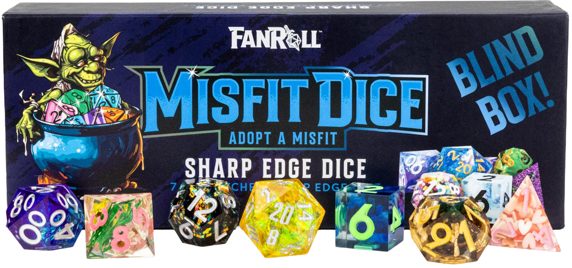 MYSTERY MISFIT SHARP EDGE RESIN POLYHEDRAL DICE SET