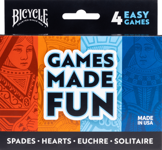 BICYCLE 4-GAME PACK (HEARTS/SPADES/EUCHRE/SOLITAIRE)