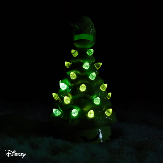 HOLIDAY LIGHT UP CERAMIC CHRISTMAS TREE 6” DISNEY NIGHTMARE BEFORE CHRISTMAS OOGIE BOOGIE