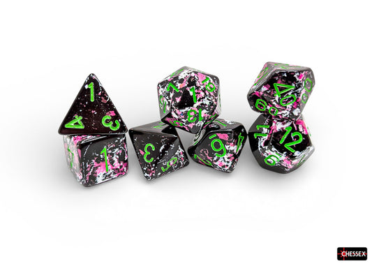 BRUSH 7-DIE SET POLYHEDRAL PAINTBALL/GREEN