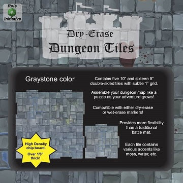 DUNGEON TILES - GRAYSTONE:(5) 10" & (16) 5" SQUARE