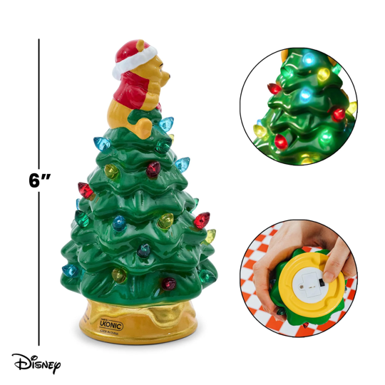 HOLIDAY LIGHT UP CERAMIC CHRISTMAS TREE 6” DISNEY WINNIE THE POOH