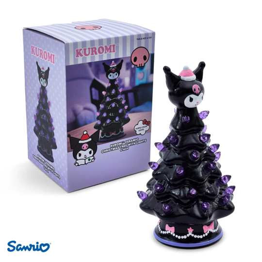 HOLIDAY LIGHT UP CERAMIC CHRISTMAS TREE 6” HELLO KITTY KUROM