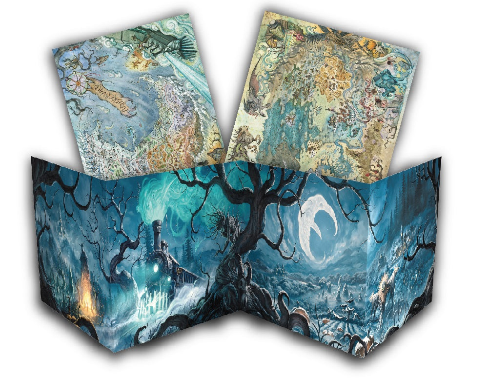 THE CROOKED MOON RPG WICKERMOON GM SCREEN & MAPS