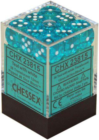 TRANSLUCENT 36D6 TEAL/WHITE 12MM