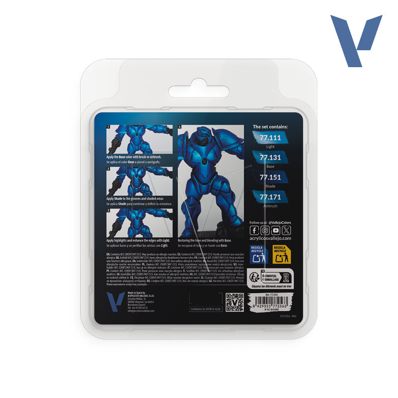 VALLEJO: TRUE METALLIC METAL SAPPHIRE BLUE PAINT SET