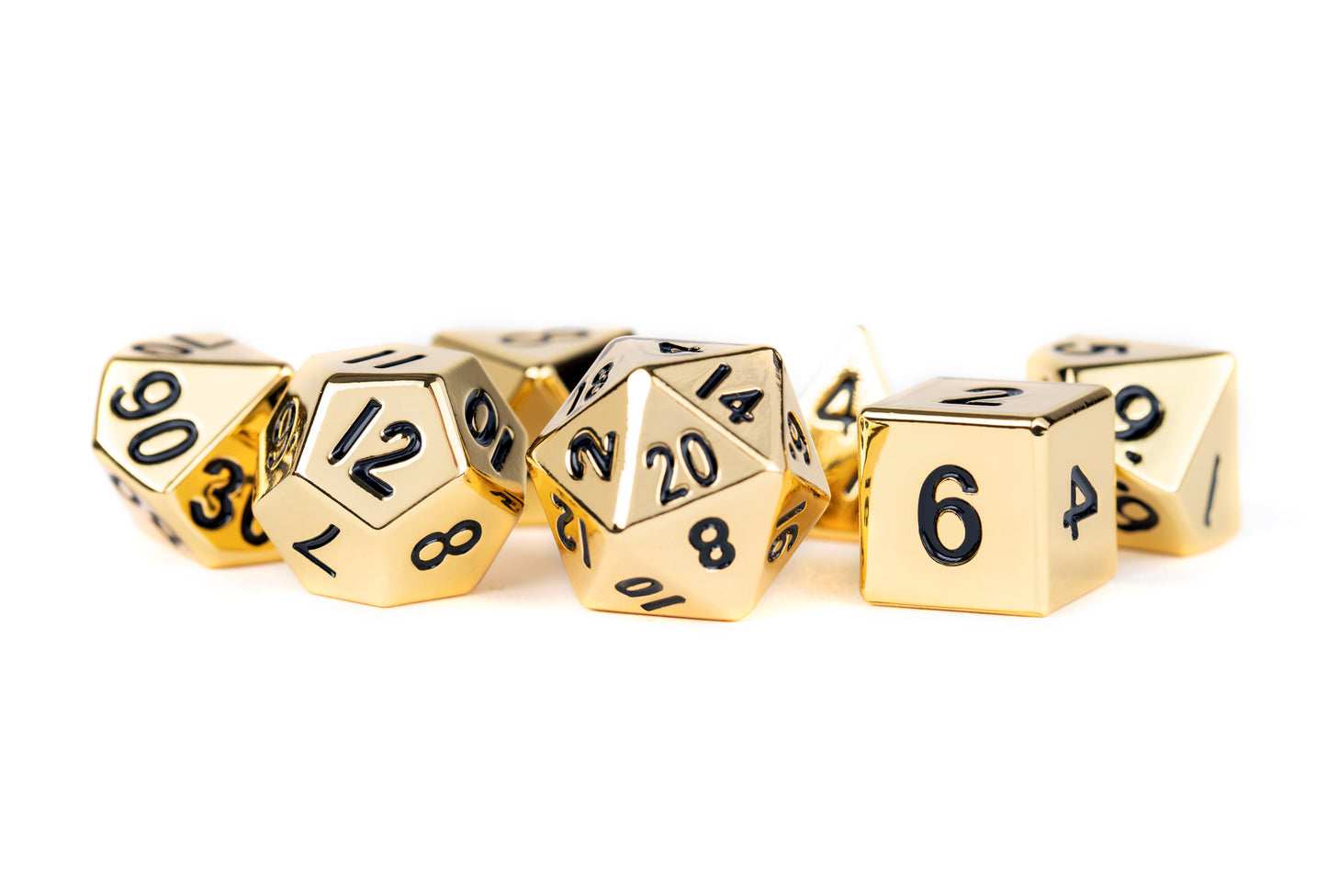 METAL 7 DICE SET GOLD 16MM