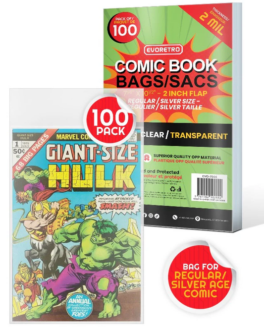 ER REGULAR/SILVER AGE COMIC BAGS 100CT