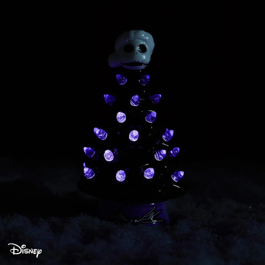 HOLIDAY LIGHT UP CERAMIC CHRISTMAS TREE 6” DISNEY NIGHTMARE BEFORE CHRISTMAS JACK SKELLINGTON