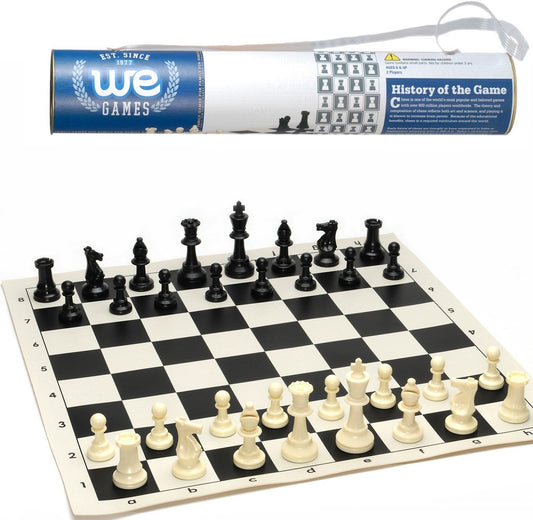 CHESS SET, ROLLUP 17" VINYL W/HANDLE