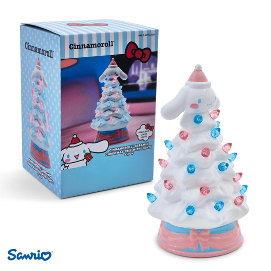 HOLIDAY LIGHT UP CERAMIC CHRISTMAS TREE 6” HELLO KITTY CINNAMOROLL
