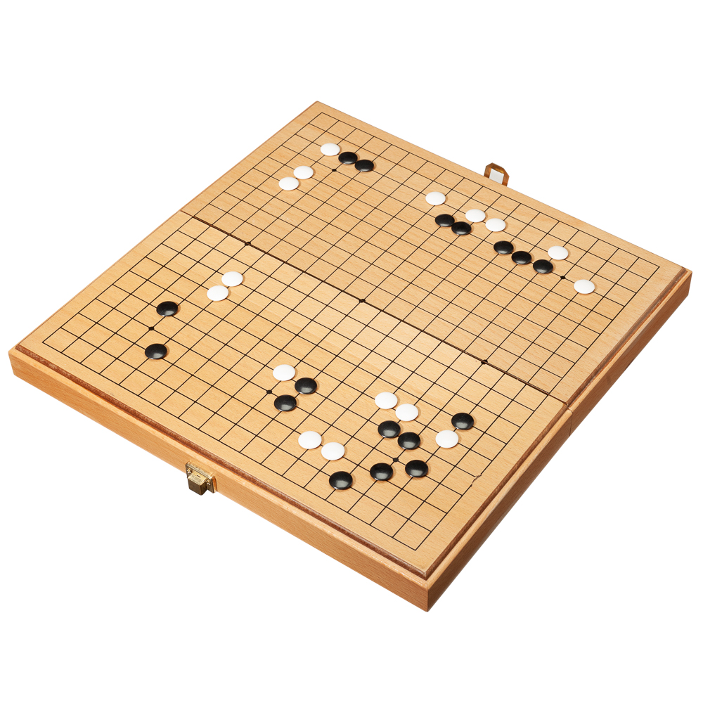 GO SET, WOOD 12" FOLDING, PLASTIC STONES