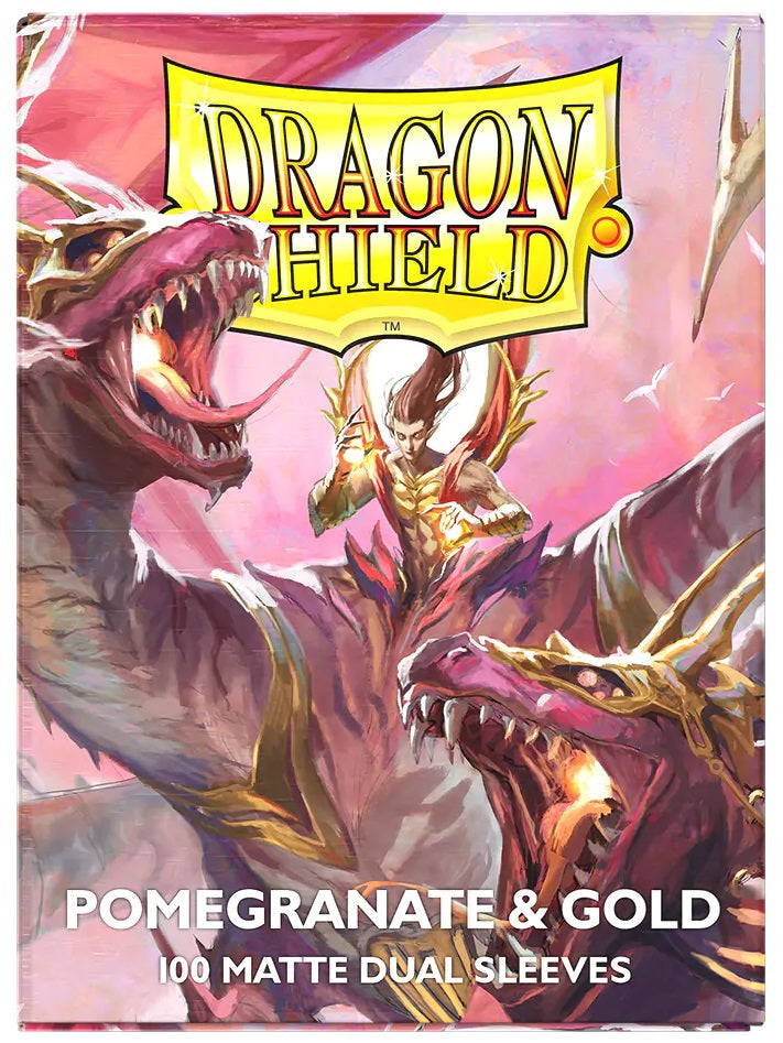DRAGON SHIELD SLEEVES DUAL MATTE POMEGRANATE/GOLD 100CT