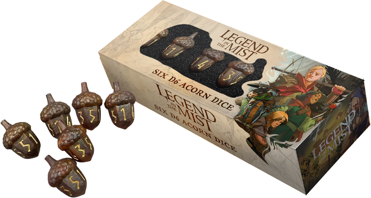 LEGEND IN THE MIST RESIN D6 ACORN DICE SET