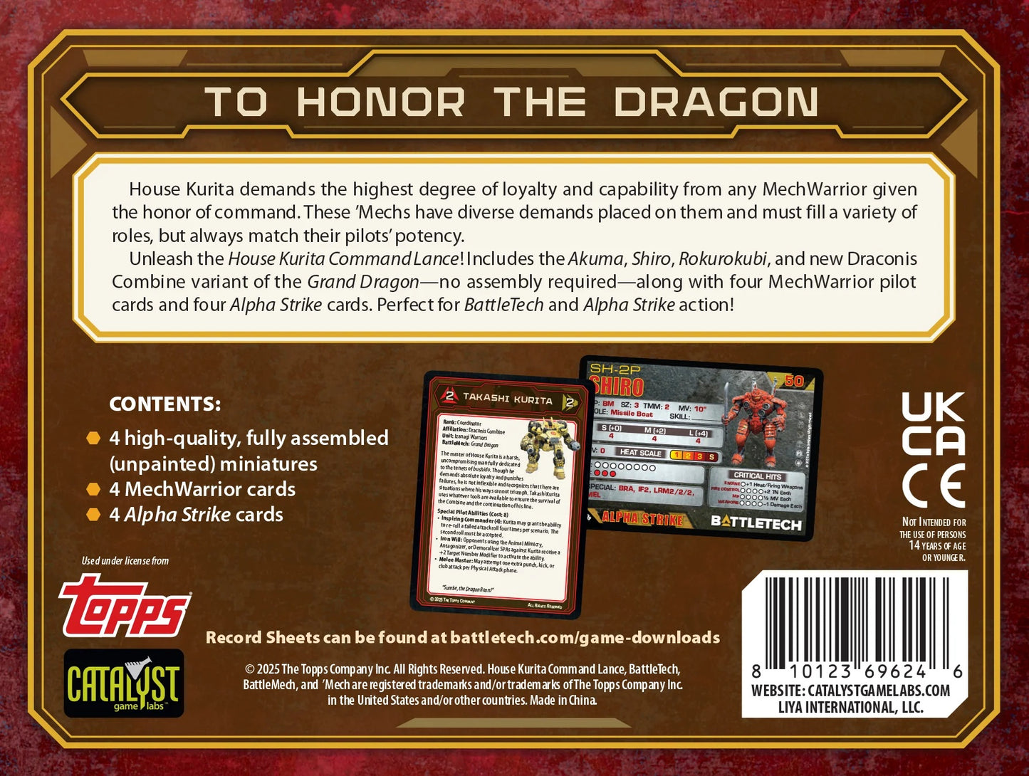 BATTLETECH HOUSE KURITA COMMAND LANCE