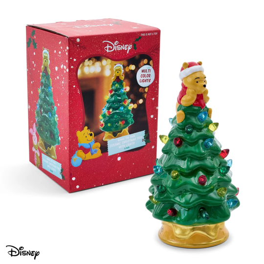 HOLIDAY LIGHT UP CERAMIC CHRISTMAS TREE 6” DISNEY WINNIE THE POOH