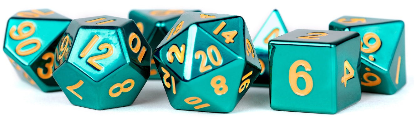 METAL 7 DICE SET TURQUOISE 16MM