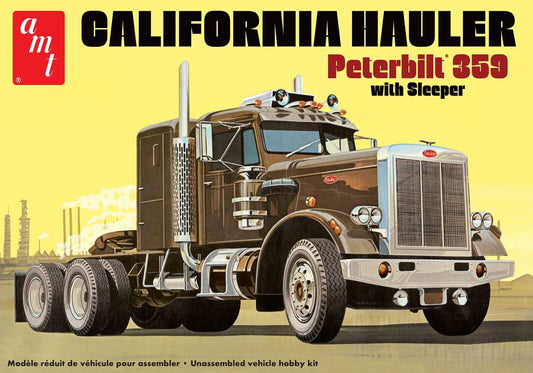 1/25 AMT 1327 Peterbilt 359 California Hauler Tractor Cab w/Sleeper Model Kit