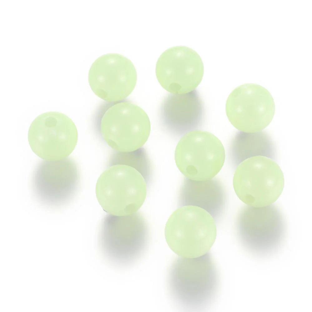 5mm Round Plastic Beads  - Glow In The Dark