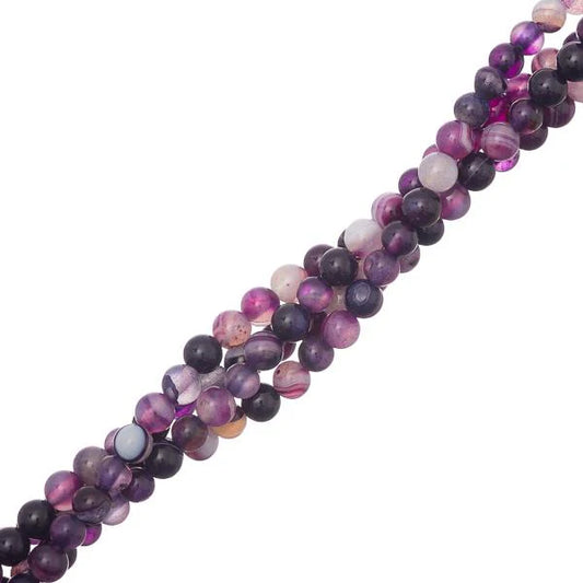 4mm Agate Striped Purple (Natural/Dyed) Beads 15-16" Strand 4mm Agate Striped Purple (Natural/Dyed) Beads 15-16" Strand