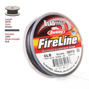 4lb Smoke Fireline Beading Thread 50yd