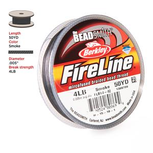 4lb Smoke Fireline Beading Thread 50yd