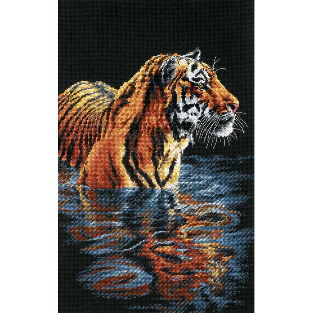 Dimensions: Tiger Chilling Out 9"x14" Counted Cross Stitch Kit