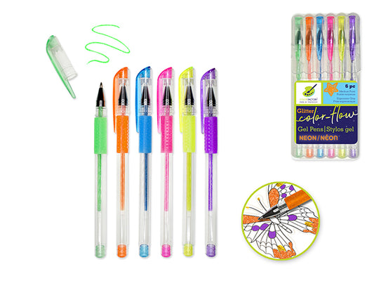 Color Factory Tool: Color-Flow Glitter Gel Pen 'Living In Color' Premium NEONS