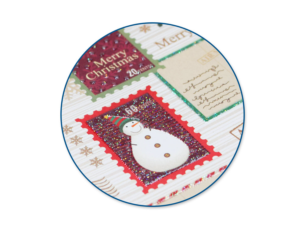 Holiday Cardstock: 12"x12" Glitter Embossed Dble-Sided Merry Christmas