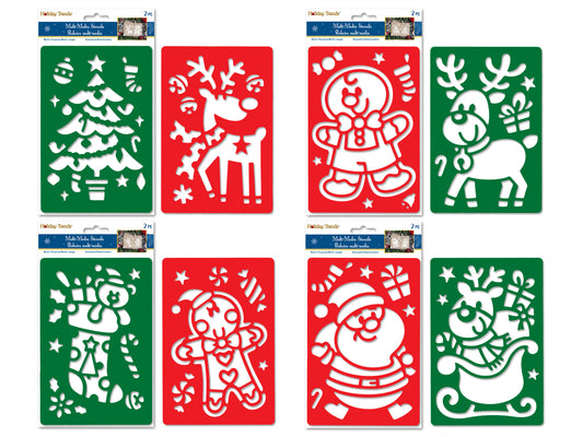 Holiday Painting & Decor: 5.5"x8.3" Stencils 2-Pack Asst - Festive Icons