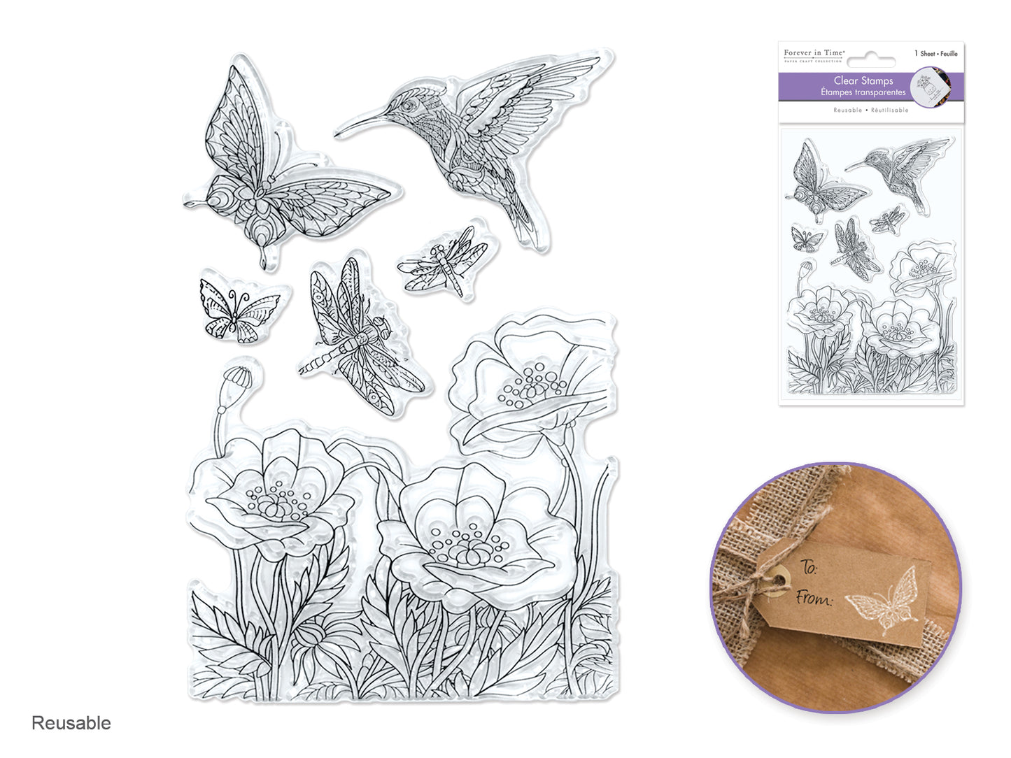 Clear Stamps:  Reusable