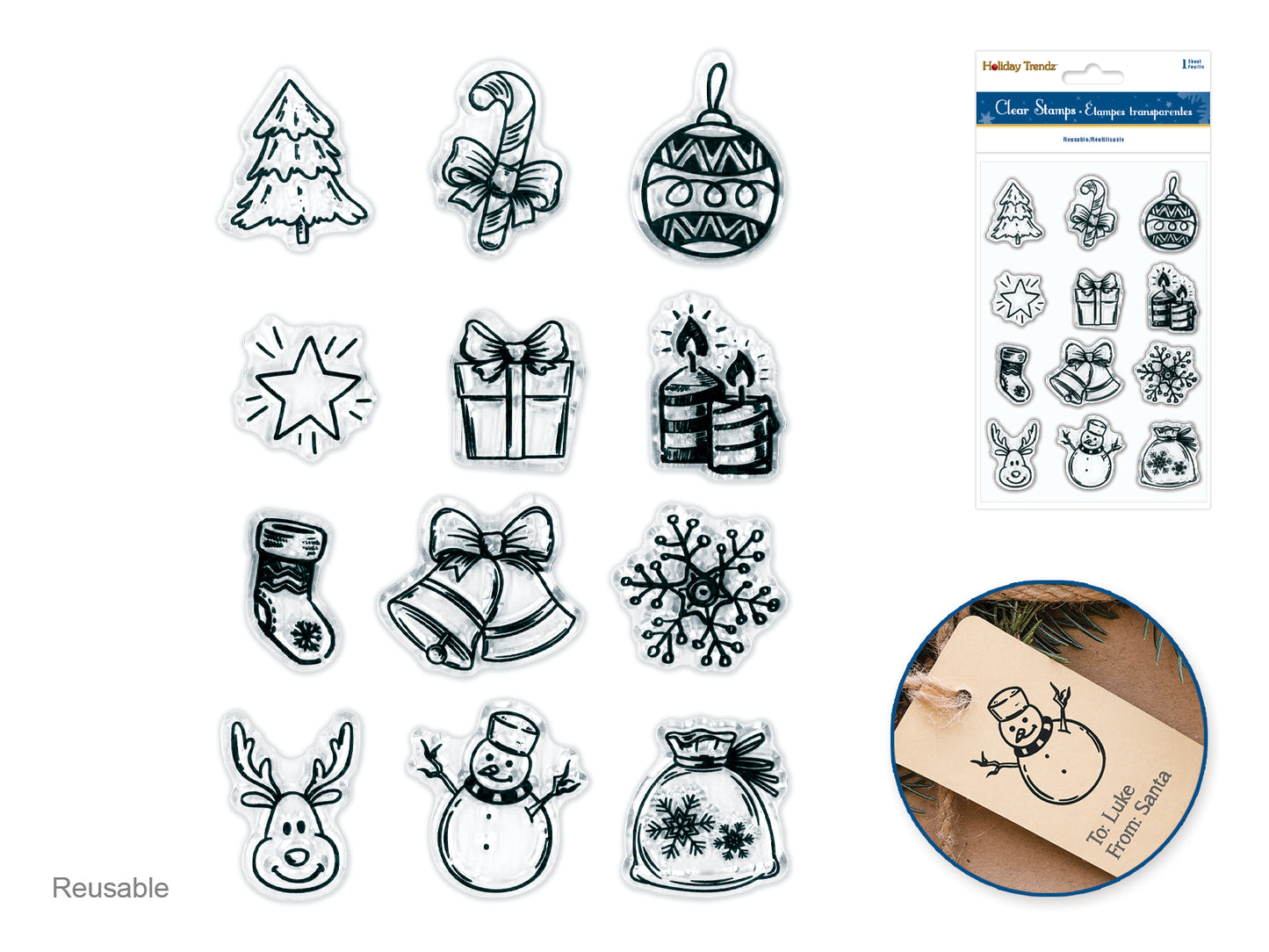 Clear Stamps:  Reusable