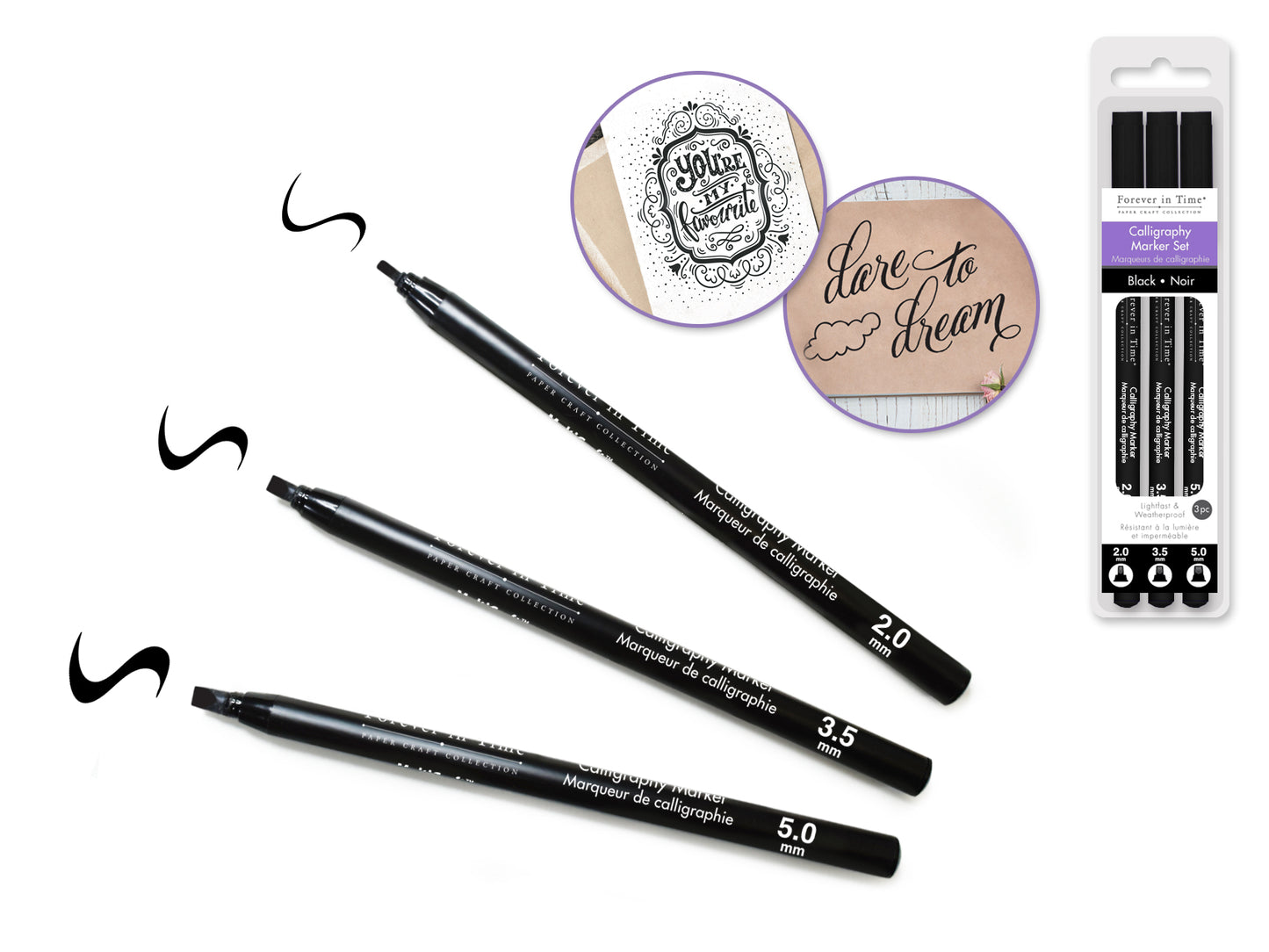 Paper Craft Essential: Calligraphy Marker Set 3pc 2.0/3.5/5.0mm