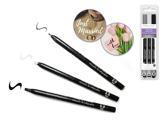 Paper Craft Essential: Calligraphy Marker Set 3pc 2.0/3.5/5.0mm