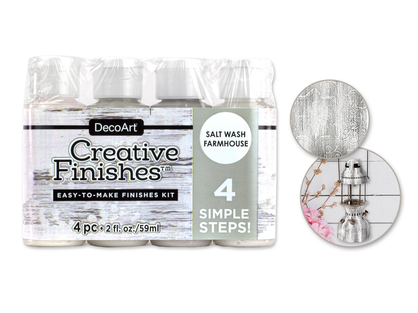 Decoart Paint: 2oz x4pc Creative Finishes Vintage 4-Step Kit